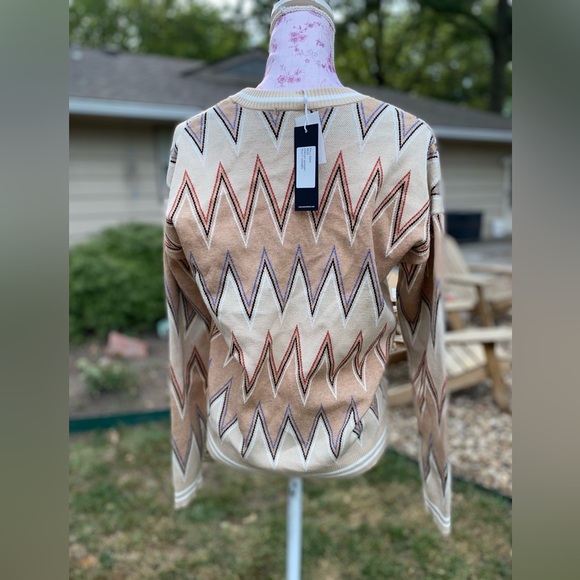 Minnie Rose Viscose Blend Chevron Cardigan Multi Color (read description) - Picture 15 of 15